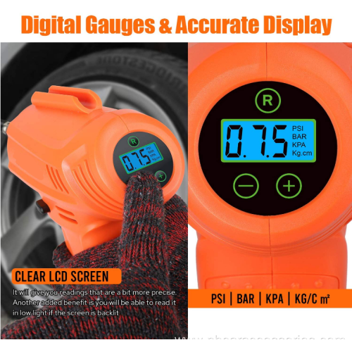 Digital Pressure Display Tyre Inflator Air Compressor Pump